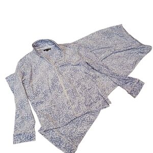 Donna Karan Notch Collar Stretch Velour Pajama Set Ladies Small NWT Comfy WARM
